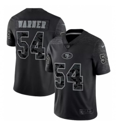 Men's San Francisco 49ers Fred Warner #54 Black Reflective Limited Jersey