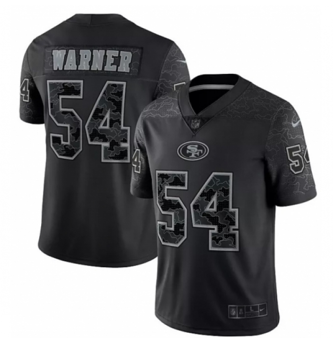 Men's San Francisco 49ers Fred Warner #54 Black Reflective Limited Jersey