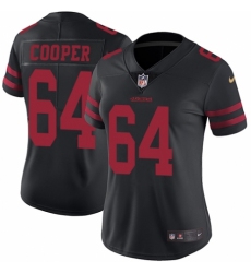Women's Nike San Francisco 49ers #64 Jonathan Cooper Black Vapor Untouchable Elite Player NFL Jersey