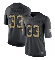 Men's Nike San Francisco 49ers #33 Tarvarius Moore Limited Black 2016 Salute to Service NFL Jersey