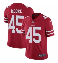 Men's Nike San Francisco 49ers #45 Tarvarius Moore Red Team Color Vapor Untouchable Limited Player NFL Jersey