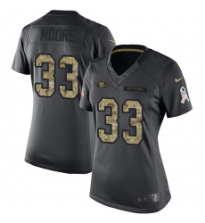 Women Nike San Francisco 49ers #33 Tarvarius Moore Limited Black 2016 Salute to Service NFL Jersey