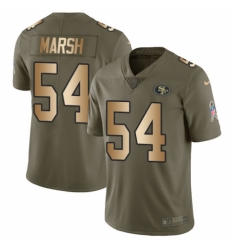 Men's Nike San Francisco 49ers #54 Cassius Marsh Limited Olive/Gold 2017 Salute to Service NFL Jersey