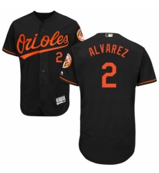 Men's Majestic Baltimore Orioles #2 Pedro Alvarez Black Alternate Flex Base Authentic Collection MLB Jersey