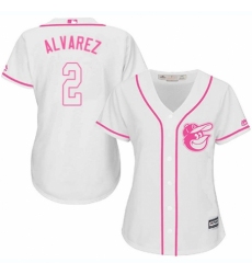Women's Majestic Baltimore Orioles #2 Pedro Alvarez Replica White Fashion Cool Base MLB Jersey