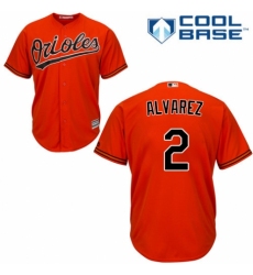 Youth Majestic Baltimore Orioles #2 Pedro Alvarez Replica Orange Alternate Cool Base MLB Jersey