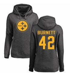Women's Nike Pittsburgh Steelers #42 Morgan Burnett Ash One Color Pullover Hoodie