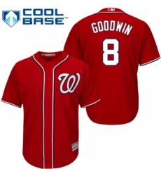 Men's Majestic Washington Nationals #8 Brian Goodwin Replica Red Alternate 1 Cool Base MLB Jersey