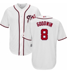 Youth Majestic Washington Nationals #8 Brian Goodwin Replica White Home Cool Base MLB Jersey