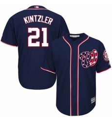Men's Majestic Washington Nationals #21 Brandon Kintzler Replica Navy Blue Alternate 2 Cool Base MLB Jersey