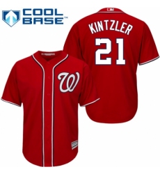 Men's Majestic Washington Nationals #21 Brandon Kintzler Replica Red Alternate 1 Cool Base MLB Jersey