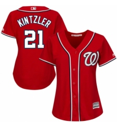 Women's Majestic Washington Nationals #21 Brandon Kintzler Authentic Red Alternate 1 Cool Base MLB Jersey