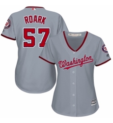 Women's Majestic Washington Nationals #57 Tanner Roark Authentic Grey Road Cool Base MLB Jersey