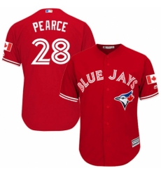 Youth Majestic Toronto Blue Jays #28 Steve Pearce Replica Scarlet Alternate MLB Jersey