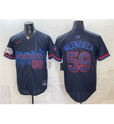 Men's Toronto Blue Jays #59 Brandon Valenzuela Navy 50 Seasons 2024 City Connect Limited Stitched Baseball Jersey
