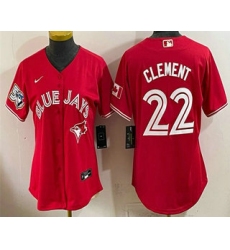 Women's Toronto Blue Jays #22 Ernie Clement Red 50 Seasons Stitched Jersey