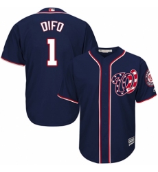 Youth Majestic Washington Nationals #1 Wilmer Difo Replica Navy Blue Alternate 2 Cool Base MLB Jersey