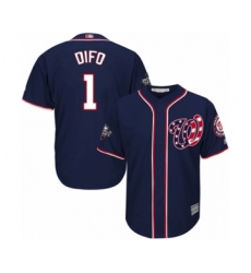 Youth Washington Nationals #1 Wilmer Difo Authentic Navy Blue Alternate 2 Cool Base 2019 World Series Bound Baseball Jersey