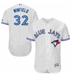 Men's Majestic Toronto Blue Jays #32 Dave Winfield White Home Flex Base Authentic Collection MLB Jersey