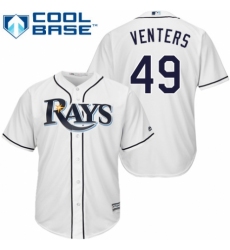 Men's Majestic Tampa Bay Rays #49 Jonny Venters Replica White Home Cool Base MLB Jersey