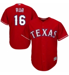 Men's Majestic Texas Rangers #16 Ryan Rua Replica Red Alternate Cool Base MLB Jersey
