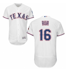 Men's Majestic Texas Rangers #16 Ryan Rua White Home Flex Base Authentic Collection MLB Jersey