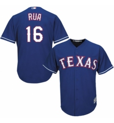 Youth Majestic Texas Rangers #16 Ryan Rua Replica Royal Blue Alternate 2 Cool Base MLB Jersey