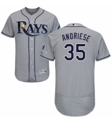 Men's Majestic Tampa Bay Rays #35 Matt Andriese Grey Road Flex Base Authentic Collection MLB Jersey