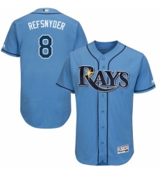 Men's Majestic Tampa Bay Rays #8 Rob Refsnyder Columbia Alternate Flex Base Authentic Collection MLB Jersey