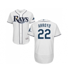 Men's Tampa Bay Rays #22 Christian Arroyo Home White Home Flex Base Authentic Collection Baseball Jersey