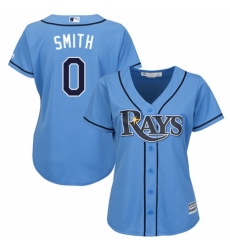 Women's Majestic Tampa Bay Rays #0 Mallex Smith Authentic Light Blue Alternate 2 Cool Base MLB Jersey