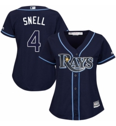 Women's Majestic Tampa Bay Rays #4 Blake Snell Authentic Navy Blue Alternate Cool Base MLB Jersey