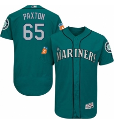Men's Majestic Seattle Mariners #65 James Paxton Teal Green Alternate Flex Base Authentic Collection MLB Jersey