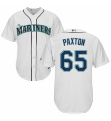 Youth Majestic Seattle Mariners #65 James Paxton Replica White Home Cool Base MLB Jersey