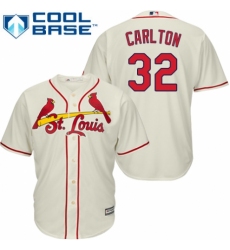 Men's Majestic St. Louis Cardinals #32 Steve Carlton Replica Cream Alternate Cool Base MLB Jersey
