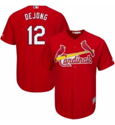 Youth Majestic St. Louis Cardinals #12 Paul DeJong Replica Red Alternate Cool Base MLB Jersey