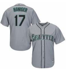 Men's Majestic Seattle Mariners #17 Mitch Haniger Replica Grey Road Cool Base MLB Jersey