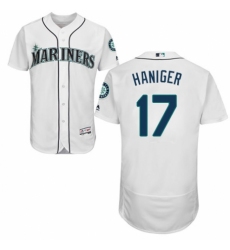 Men's Majestic Seattle Mariners #17 Mitch Haniger White Home Flex Base Authentic Collection MLB Jersey