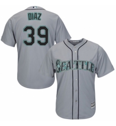 Men's Majestic Seattle Mariners #39 Edwin Diaz Replica Grey Road Cool Base MLB Jersey
