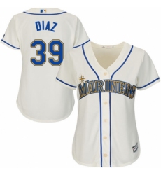 Women's Majestic Seattle Mariners #39 Edwin Diaz Replica Cream Alternate Cool Base MLB Jersey
