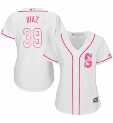 Women's Majestic Seattle Mariners #39 Edwin Diaz Replica White Fashion Cool Base MLB Jersey