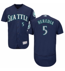 Men's Majestic Seattle Mariners #5 Guillermo Heredia Navy Blue Alternate Flex Base Authentic Collection MLB Jersey