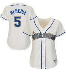 Women's Majestic Seattle Mariners #5 Guillermo Heredia Authentic Cream Alternate Cool Base MLB Jersey