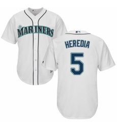 Youth Majestic Seattle Mariners #5 Guillermo Heredia Replica White Home Cool Base MLB Jersey