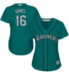 Women's Majestic Seattle Mariners #16 Ben Gamel Replica Teal Green Alternate Cool Base MLB Jersey
