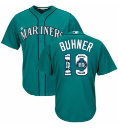 Men's Majestic Seattle Mariners #19 Jay Buhner Authentic Teal Green Team Logo Fashion Cool Base MLB Jersey