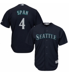 Men's Majestic Seattle Mariners #4 Denard Span Replica Navy Blue Alternate 2 Cool Base MLB Jersey