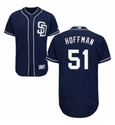 Men's Majestic San Diego Padres #51 Trevor Hoffman Navy Blue Alternate Flex Base Authentic Collection MLB Jersey