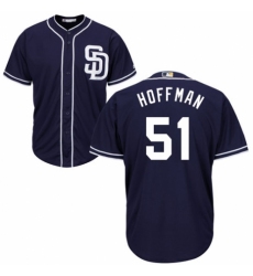 Men's Majestic San Diego Padres #51 Trevor Hoffman Replica Navy Blue Alternate 1 Cool Base MLB Jersey