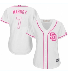 Women's Majestic San Diego Padres #7 Manuel Margot Replica White Fashion Cool Base MLB Jersey